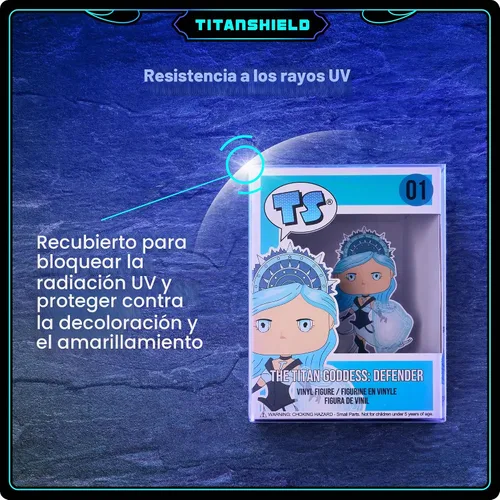 Vista 3 de TitanShield Funda protectora de platino de 0.020 in resistente a los rayos UV y a los arañazos, compatible con Funko, figuras de vinilo de 4