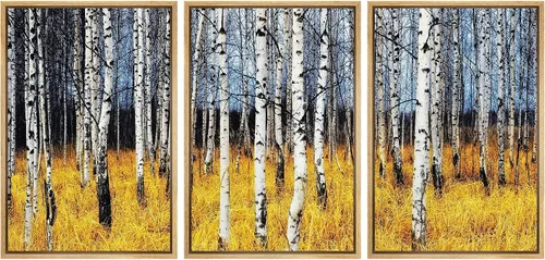 Vista 76 de wall26 Lienzo enmarcado para pared, juego de arte con trazos de pintura roja y naranja vibrante, paisaje, formas abstractas, ilustraciones, arte