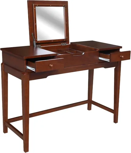 Vista 6 de International Concepts - Mesa de tocador con banco de tocador Esspresso