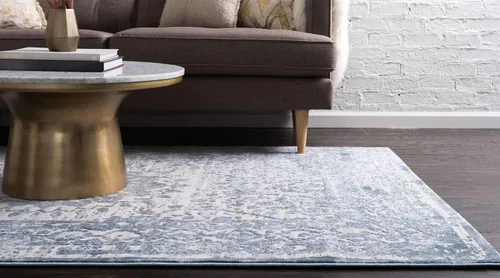 Vista 3 de Unique Loom Colección Aberdeen - Alfombra Derbyshire (2' 2" x 3' 1" Rectángulo, Azul Claro/Gris)