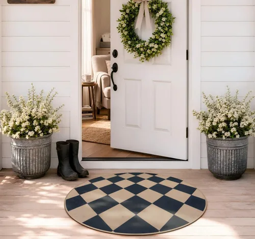 Vista 18 de Lahome Alfombra de yute a cuadros fácil 2'x3', alfombra pequeña para entrada, antideslizante, alfombra para la puerta delantera de la cocina