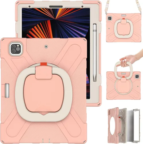 Vista 29 de Funda para iPad Air de 3ª generación – Funda resistente para niños con soporte giratorio, soporte para lápices y correa de transporte para iPad