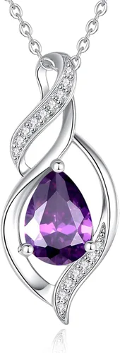 Vista 22 de FANCIME Collar de piedra natal para mujer, regalo de cumpleaños para ella 10 - Ópalo