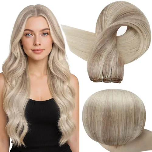 Vista 18 de Full Shine Extensiones de trama de cabello humano, cabello natural negro brillante, para mujeres, 1.76 oz (50 g), 10 pulgadas (25.4 cm), cabello