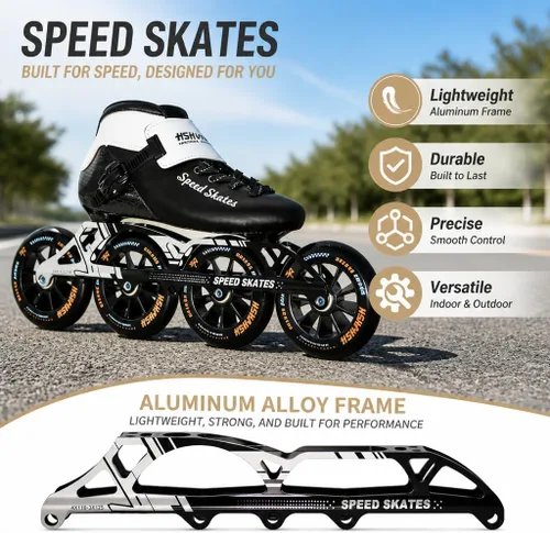 Vista 5 de Patines de velocidad en línea para mujeres y hombres, patines profesionales de fibra de carbono para mujeres y hombres, patines en línea de fitness