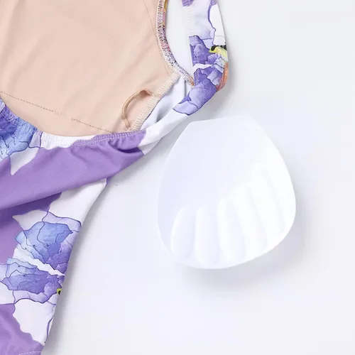 Vista 41 de AFAVOM Leotardos de ballet para mujeres adultas con estampado de flores de mariposa sin espalda, leotardos de gimnasia con brasier y prácticas