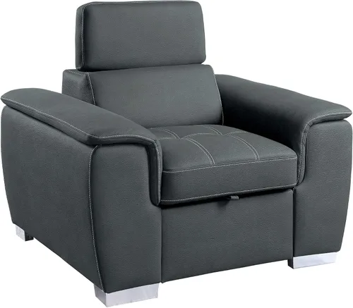 Vista 14 de Homelegance Ferriday - Tumbona convertible de 45 pulgadas, color azul