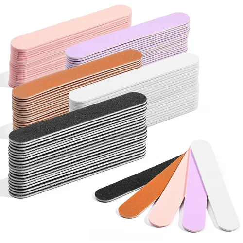 Vista 14 de Makartt Lima de uñas, tablas de esmeril de grano 100/180 para uñas, kit profesional de limas de doble cara lavables para lima de uñas media y suave