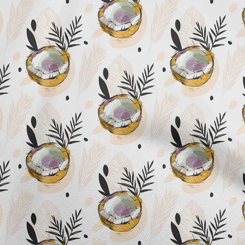 Vista 9 de oneOone Cotton Flex Brown Fabric Tropical Sewing Material Print Fabric By The Yard 40 Inch Wide-5K