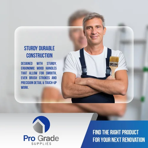 Vista 7 de Pro Grade Brochas para virutas de 2.5 pulgadas, pinceles de pintura desechables, para manchas, paquete de 24 Cerda natural, mango de madera