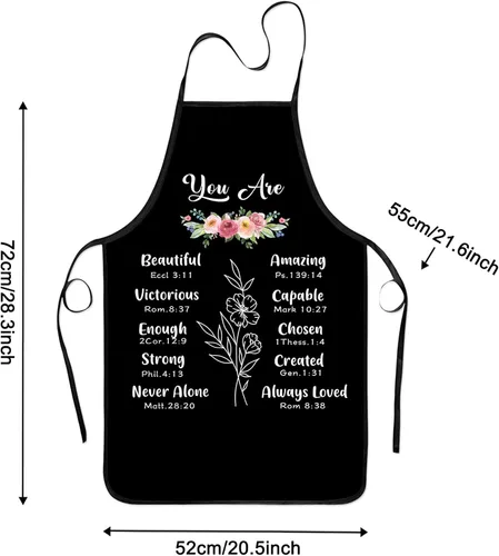 Vista 5 de Regalos cristianos para mujeres y hombres, delantal inspirador, delantales de cocina religiosos, regalos para mujeres, cumpleaños, Navidad.