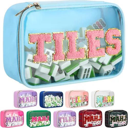 Vista 11 de Bolsa Mahjong American Mahjong Case impermeable, marrón tartán, Mahj Tartán marrón