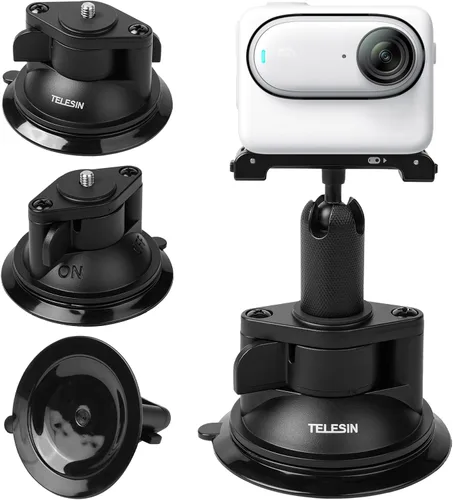Vista 2 de Levigo Gimble - Soporte de dirección de liberación rápida para cámara y base de succión magnética compatible con DJI Osmo Pocket 3, soporte
