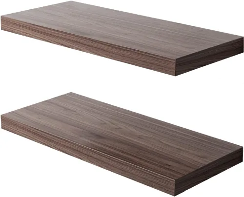 Vista 13 de Juego de 2 Estantes de Pared, Estantes Flotantes Negros de 24 pulgadas de ancho x 10 pulgadas de profundidad x 1 pulgada de alto, Estante de Pared