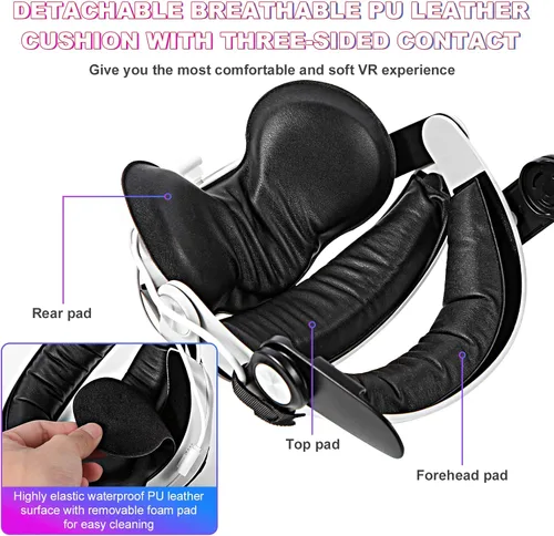 Vista 5 de AMLINK MQ2 Pro Head Strap with 5300mAh Battery for OculusMeta Quest 2 Rechargable Adjustable Elite Strap for Quest 2 Replacement Accessories for