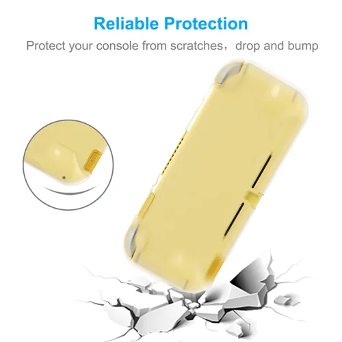 Vista 6 de Funda de transporte Plus TPU y protector de pantalla compatible con Nintendo Switch Lite, kit de accesorios 4 en 1, funda portátil de viaje viene