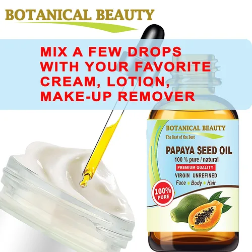 Vista 6 de Botanical Beauty Aceite de semillas de PAPAYA WILD Growth, 100% puro, natural, virgen, sin refinar, sin diluir, prensado en frío, aceite portador