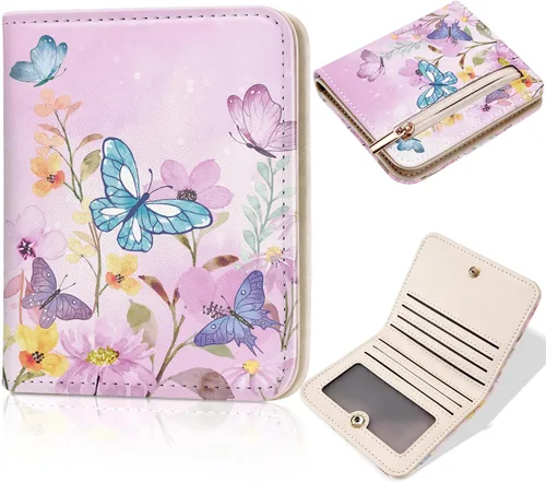 Vista 18 de Toughergun Billetera para Mujeres con Bloqueo RFID, Pequeña, Compacta, Bifold de Cuero de Lujo, Billetera de Bolsillo para Damas, Mini Monedero