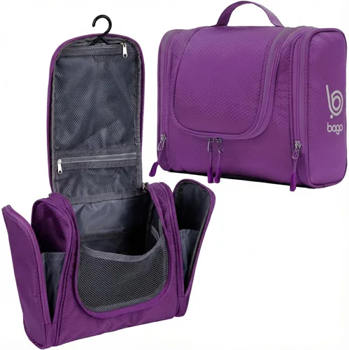 Vista 26 de Bolsa de Aseo de Viaje Bago Bolsa de Aseo Impermeable Colgante Bolsa de Aseo Grande para Baño y Viaje Organizador de Bolsa de Artículos de Tocador
