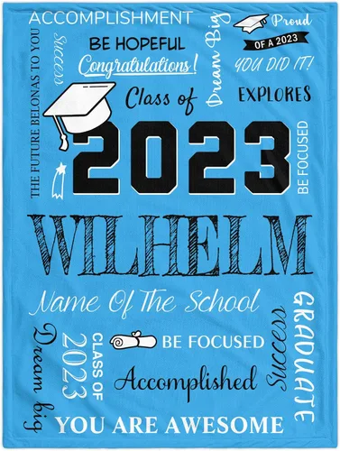 Vista 19 de Manta de graduación personalizada, regalos de graduación 2023, clase de graduación de 2023 con nombre de la universidad, manta de regalo