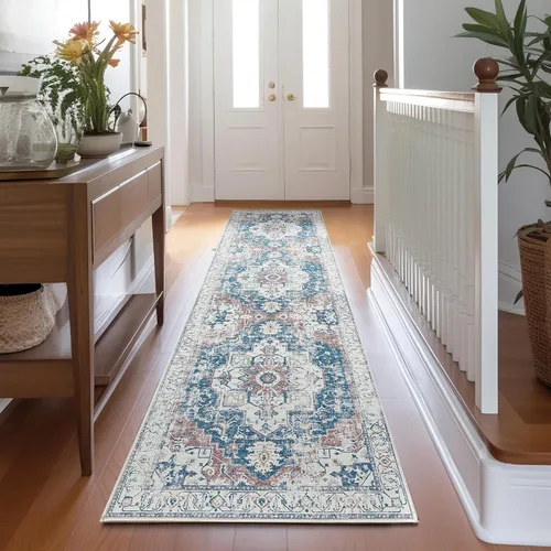 Vista 66 de jinchan Alfombra de Área 2x3 pies Alfombra Vintage de Entrada Lavable Bohemia Tapete Interior para Puerta Medallón Floral Tapete Pequeño para Puerta