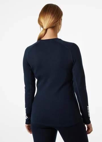 Vista 3 de Helly-Hansen LIFA Merino - Camisa de capa base de cuello redondo con estampado de peso medio para mujer