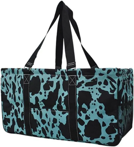Vista 56 de NGIL Bolsa de comestibles reutilizable extra grande plegable de gran tamaño para comestibles, almacenamiento, picnic, playa, Estampado de vaca