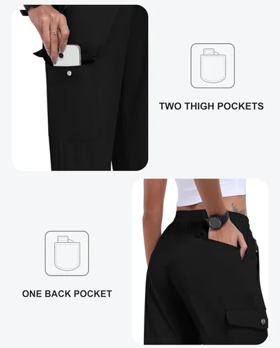 Vista 5 de MoFiz Pantalones cargo de senderismo para mujer, de secado rápido, casual, para viajes, para exteriores