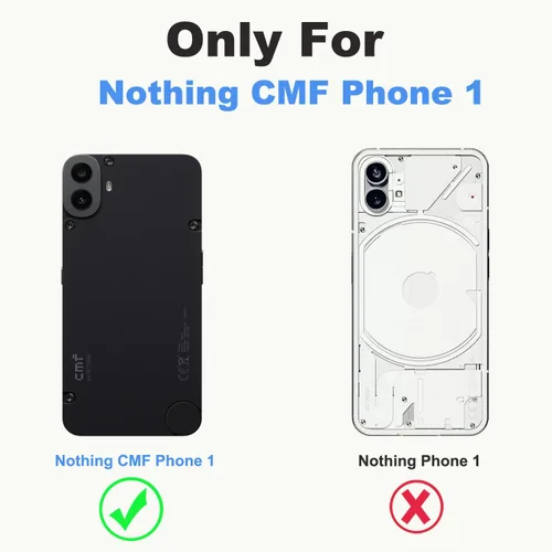 Vista 2 de for Nothing CMF Phone 1 - Funda para teléfono y protector de pantalla con bloqueo RFID, ranura para tarjetas, soporte en relieve, para teléfono
