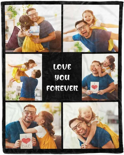 Vista 11 de D-Story Mantas para papá, manta de regalo personalizada de hija, manta para el Día del Padre, regalos para papá de parte de la hija, manta con fotos