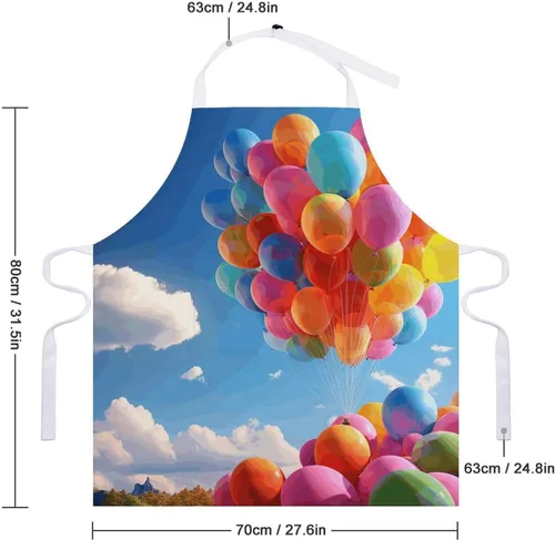 Vista 2 de MUSM Delantal para adultos – 27.6 x 31.5 pulgadas, delantales de poliéster resistentes con dos bolsillos grandes, delantal de cocina impermeable