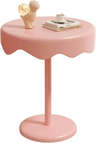 Vista 9 de YVYKFZD Round Side Table, Unique Couch End Table, Snack Sofa Table with Metal Legs, Minimalist Nightstand Accent Tables, for Living Room, Black