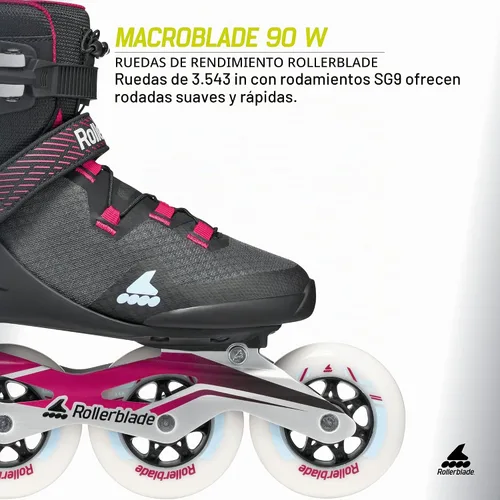 Vista 2 de Rollerblade Macroblade 90 Patín en línea para mujer, color rosa paraíso neutro