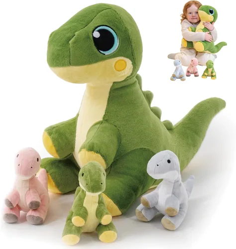 Vista 9 de 31" Animales de peluche grandes de dinosaurio para niños, suaves juguetes de Trex de peluche, dinosaurio grande de peluche, juguetes de dinosaurio