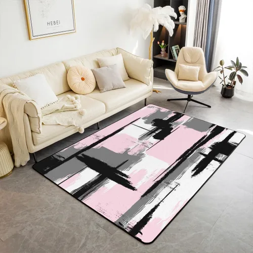 Vista 40 de Feelyou Tapete de jacquard para interiores para niños y niñas, 3 x 5, patrón floral, alfombra de sala de estar, alfombra de decoración floral ultra