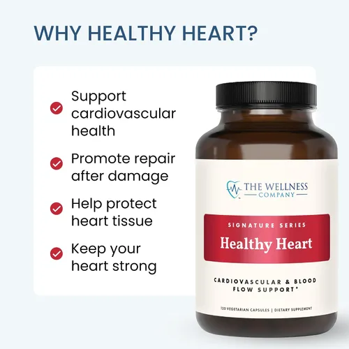 Vista 5 de The Wellness Company Corazón saludable: fuerza cardiovascular, flujo sanguíneo, producción de óxido nítrico y niveles de colesterol saludables 120