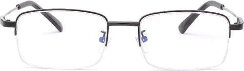 Vista 10 de LJIMI - Lentes de lectura presbípicos multienfoque progresivos, bloqueo de luz azul, medio marco, aleación de titanio, sin línea, multifocal