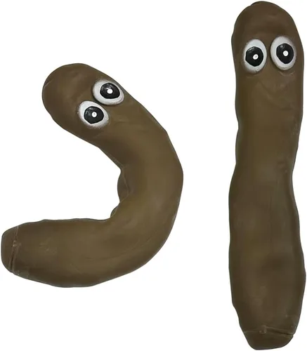 Vista 2 de Paquete de 2 juguetes sensoriales novedosos en forma de caca, juguete elástico para aliviar el estrés, broma de caca para niños y adultos, juguete