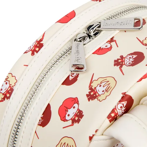 Vista 8 de Loungefly Mini mochila estampada de personajes de Harry Potter Chibi, Blanco sucio, Compacto