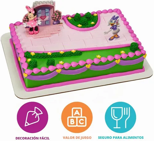 Vista 4 de DecoSet® Disney Minnie Mouse Happy Helpers Adorno para tarta, set de 4 piezas con Minnie Mouse y Daisy Duck