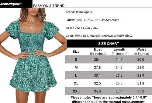 Vista 5 de Jeanewpole1 Women Shirred Smocked Tube Top Short Wide Leg Pants Romper Jumpsuit
