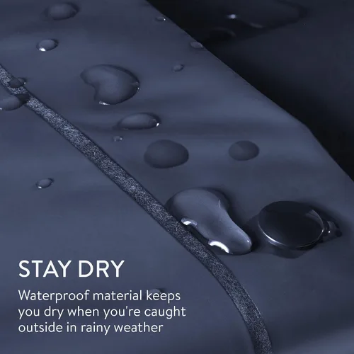 Vista 3 de Navaris Poncho de lluvia para adultos, reutilizable, portátil, impermeable, con capucha, tamaño unisex para hombres o mujeres, talla única