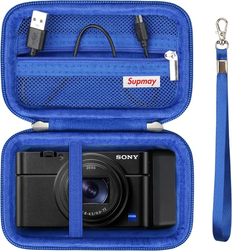Vista 15 de Funda de transporte para cámara compacta Sony RX100 VII/ RX100 VI/ RX100 V/ RX100 IV/ RX100 III Premium Compact Camera, bolsa de viaje con bolsillo