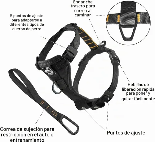 Vista 2 de Kurgo Tru-Fit - Arnés inteligente para caminar para perros, ajuste cómodo, arnés ajustable, ropa reflectante para mascotas, liberación rápida