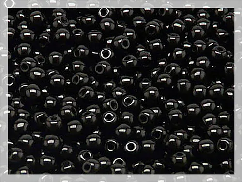 Vista 12 de Juego de 275 cuentas de cristal redondas checas, color negro azabache, 0.118 in (100 unidades), 0.157 in (100 unidades), 0.236 in (50 unidades)