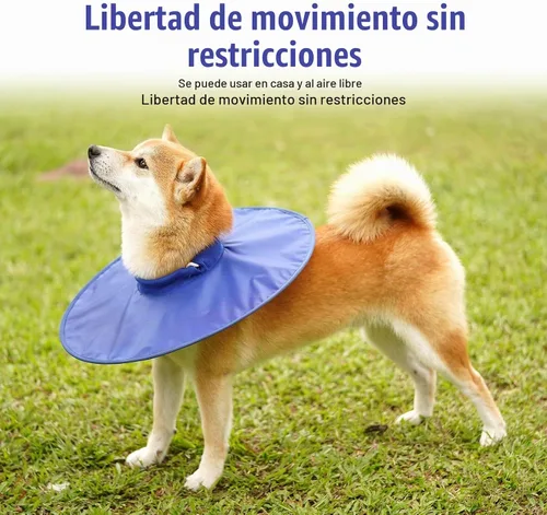 Vista 6 de Collar de recuperación para perros, collar de cono suave alternativo después de la cirugía, ajustable, transpirable, collar E para perros grandes