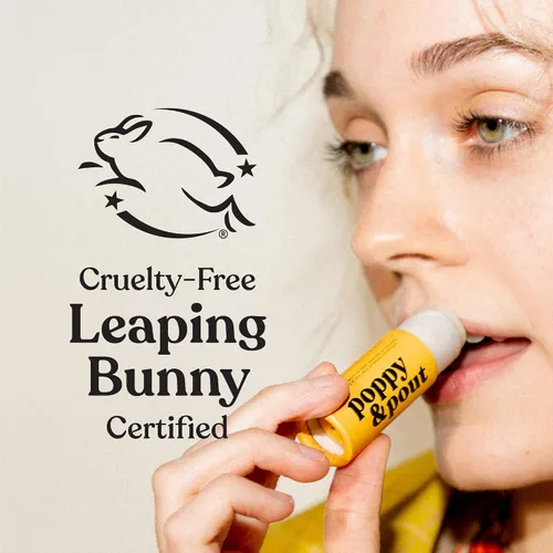 Vista 7 de Paquete de 3 unidades + caja de regalo, bálsamo labial Poppy & Pout 100% natural, tubo de cartón, rellenado a mano, cera de abejas, vitamina E