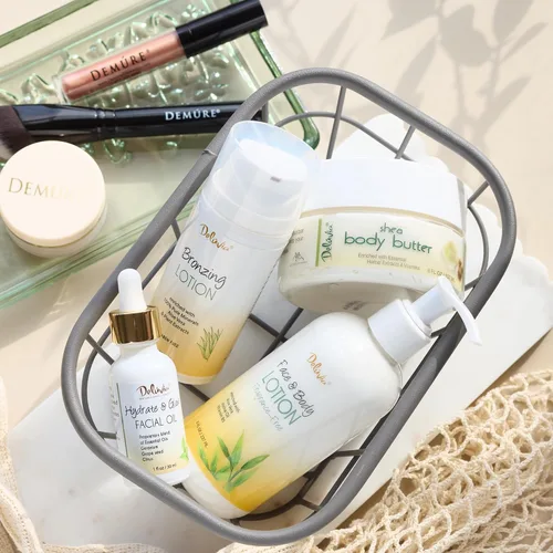 Vista 6 de Deluvia Loción corporal hidratante y loción facial, 8 onzas con aloe vera orgánico, manteca de karité, aceite de jojoba orgánico, vitamina E y B5.