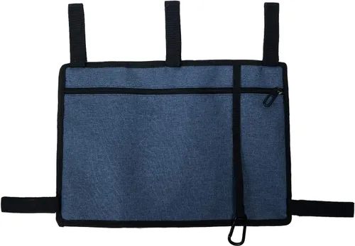 Vista 3 de Bolsa de cesta para andador Carooo con portavasos, adecuada para andadores plegables para adultos, organizador para rodantes, bolsa