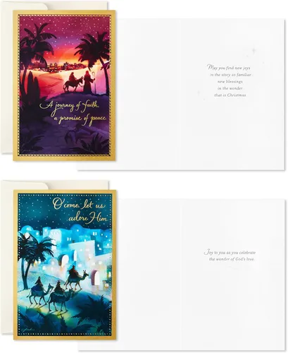 Vista 4 de Hallmark Surtido de tarjetas de Navidad religiosas en caja, Natividad (40 tarjetas y sobres)